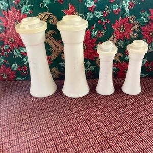 2 or Vintage tupperware travel salt & pepper shakers. Large small